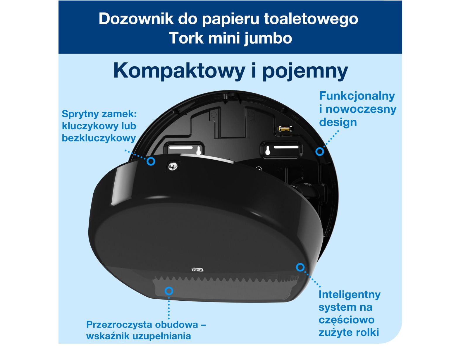 Dozownik papieru toaletowego T2 Tork 555008 Czarny